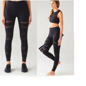 Mesh stripe lululemon leggings